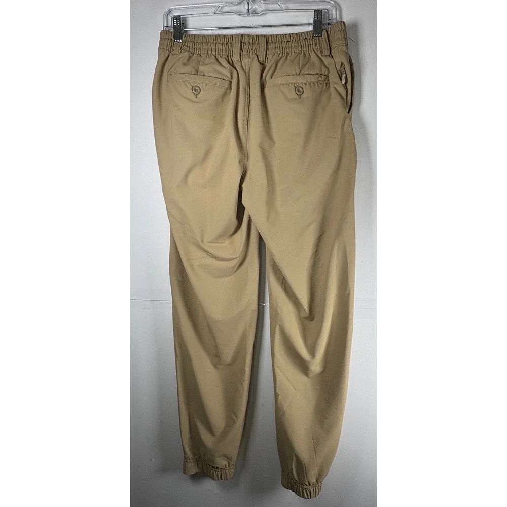 Birdie Bound Mens Golf Pants Beige Tie‎ Front Lightweight Sz Med Spandex Blend